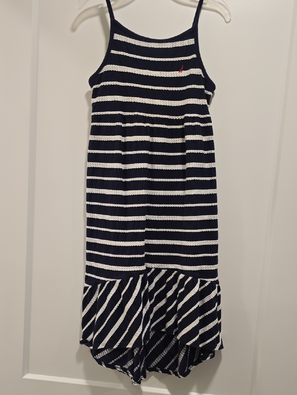Girls Navy and White Striped Sundress